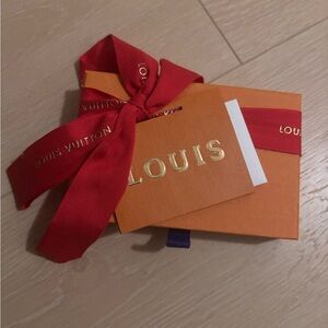 Louis Vuitton Box with Red Ribbon and Gold Logo